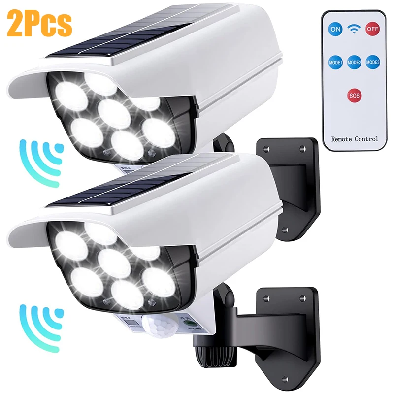 Home Security Flood Lights - 1-2 حزمة 77LED مستشعر حركة بالطاقة